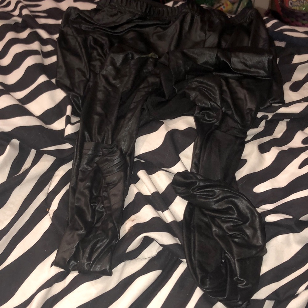 leather black leggings